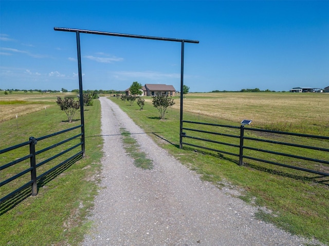 view of road featuring a rural view