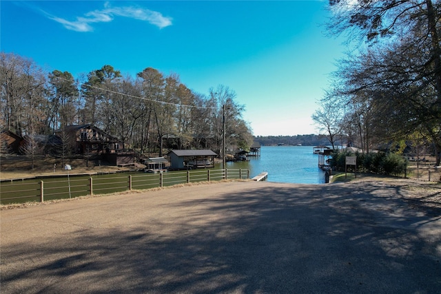 water view with a dock