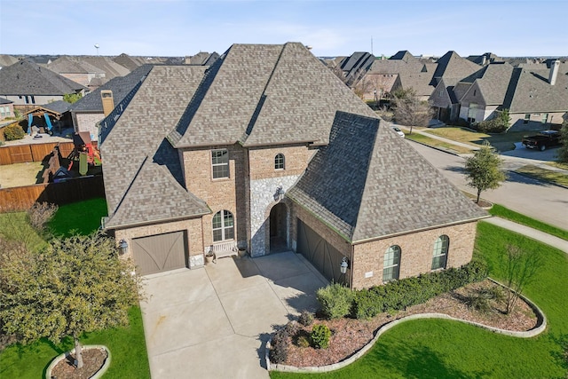 bird's eye view with a residential view