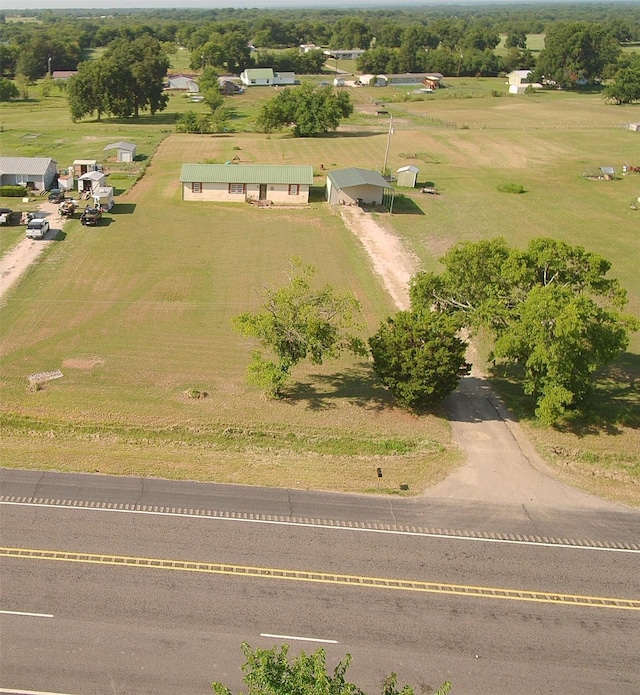 aerial view with a rural view