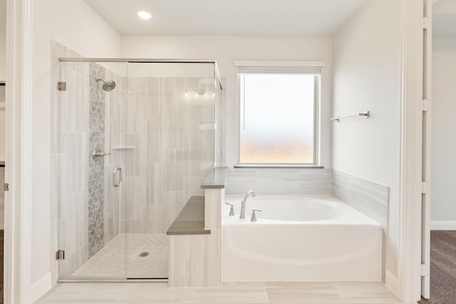 329 Sparkling Springs Dr, Waxahachie, TX 75165 - full bathroom featuring a garden tub and a stall shower