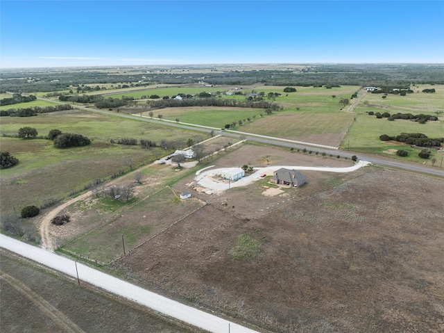 bird's eye view with a rural view