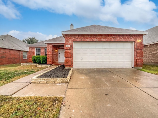 single story home with a garage