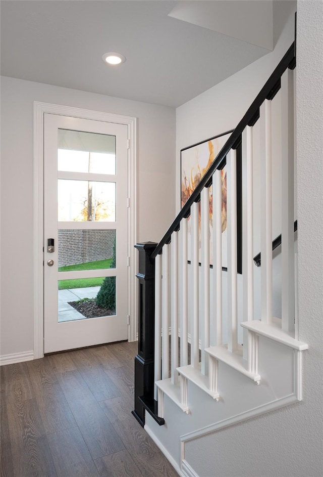 foyer featuring wood-type flooring