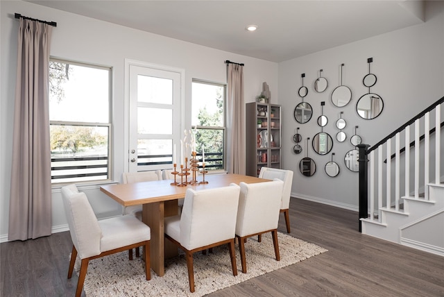 dining room featuring dark wood-type flooring