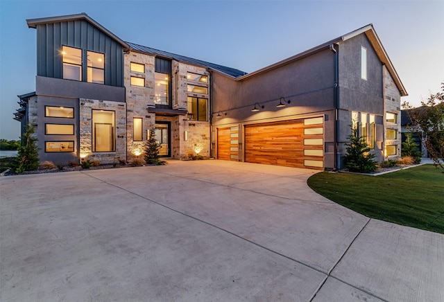 contemporary house with a garage