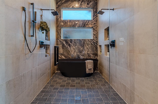 bathroom with tiled shower