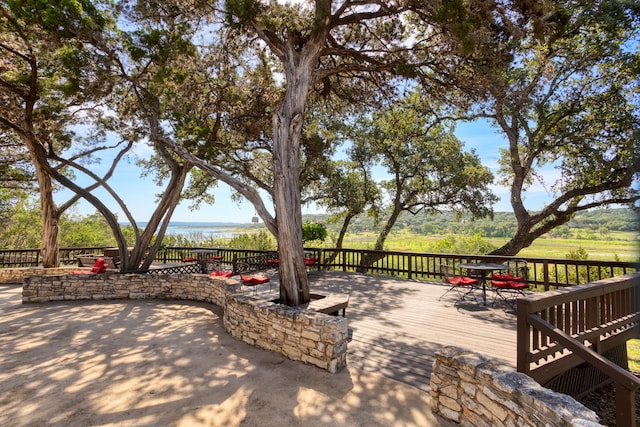 view of patio featuring a deck