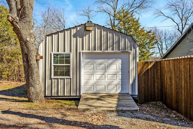 view of garage