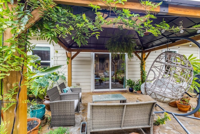 view of patio / terrace with a gazebo