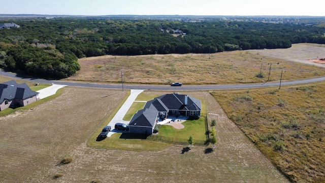 bird's eye view with a rural view