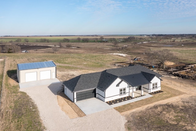 aerial view with a rural view