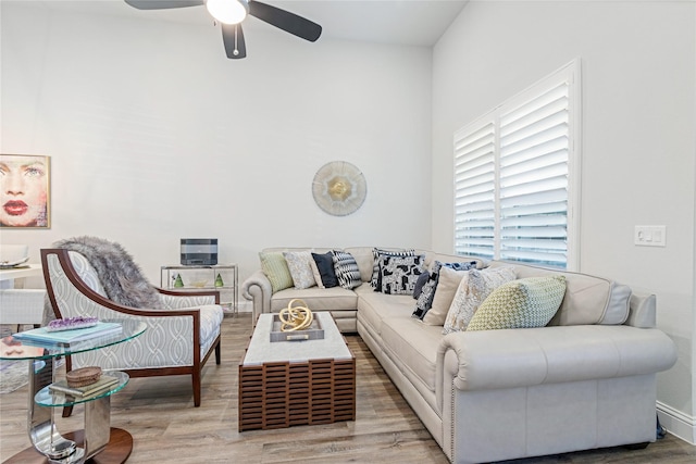 3941 Dalea Dr, Prosper, TX 75078 - living room with ceiling fan and light wood-style floors