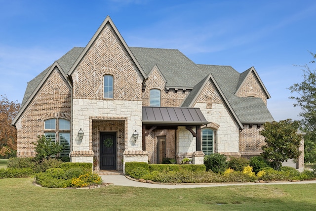 view of front of house with a front yard