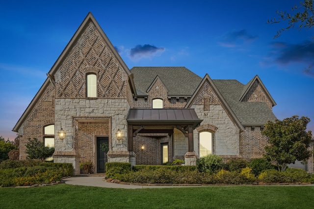 view of front of house featuring a lawn