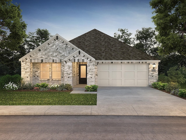 view of front of property featuring a garage