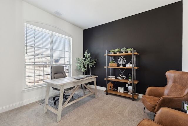 view of carpeted office