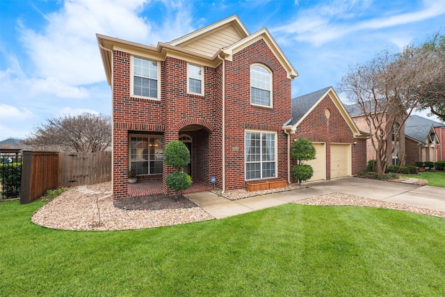 view of front property featuring a front lawn