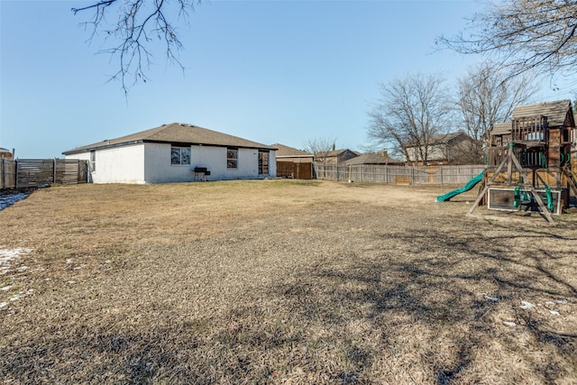 view of yard featuring a playground