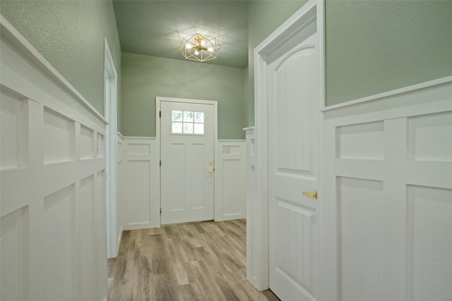 entryway with light wood-type flooring