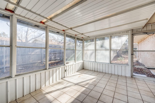 view of unfurnished sunroom