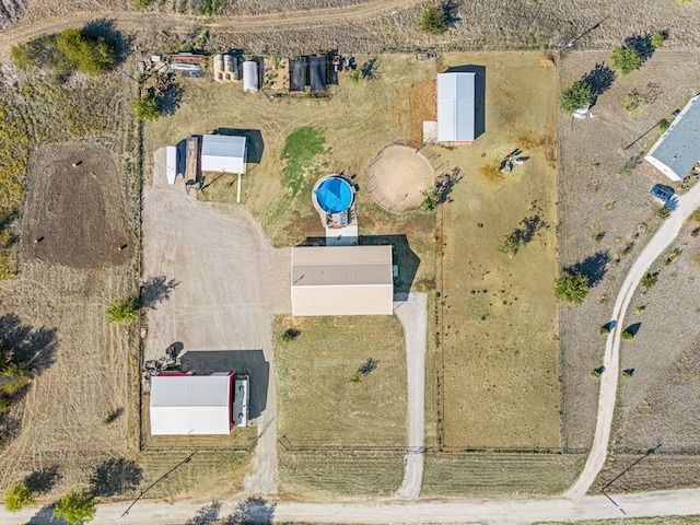 aerial view with a rural view