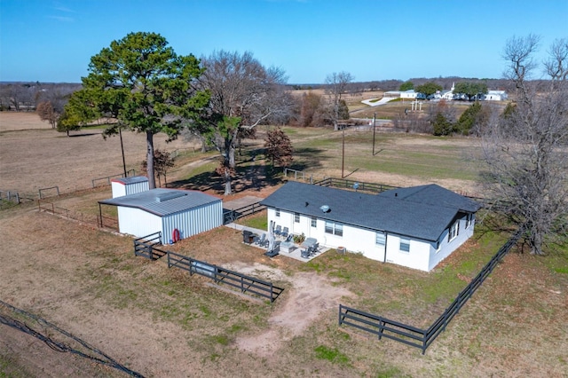 bird's eye view with a rural view