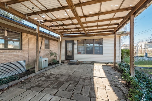 view of patio featuring central AC