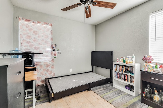 bedroom with light wood-type flooring