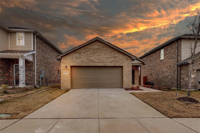 view of front of house with a garage