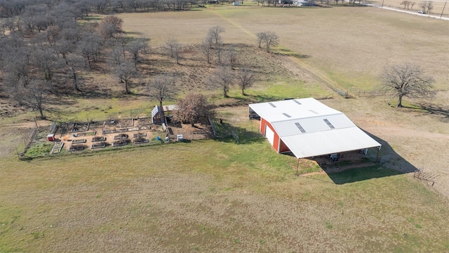 drone / aerial view with a rural view