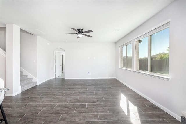 spare room featuring ceiling fan