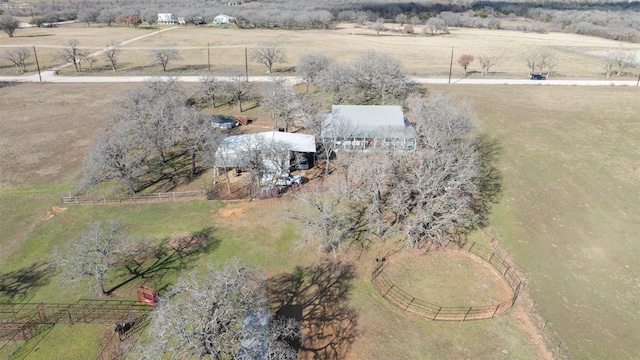 drone / aerial view featuring a rural view