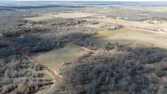 drone / aerial view featuring a rural view