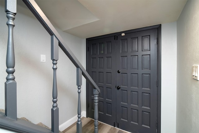 entrance foyer featuring wood-type flooring