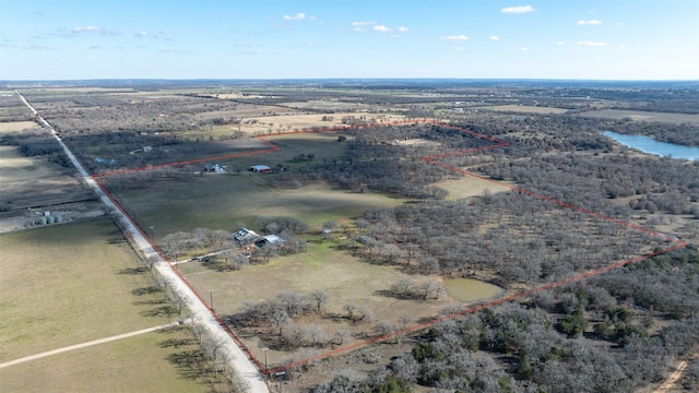 drone / aerial view featuring a rural view