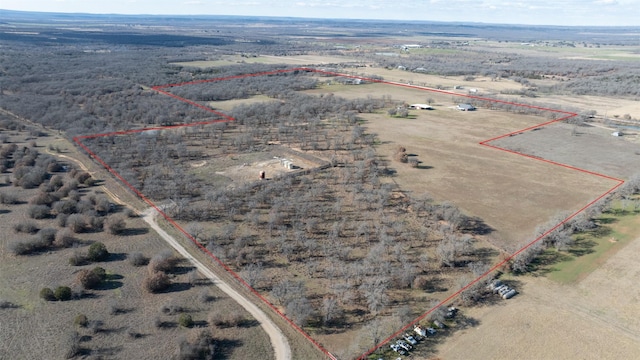 bird's eye view featuring a rural view