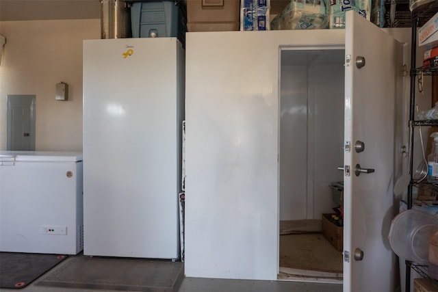 interior space with electric panel