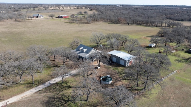 drone / aerial view with a rural view
