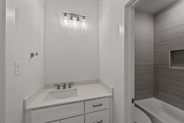 217 Rosemary Dr, Azle, TX 76020 - full bathroom featuring vanity, toilet, and washtub / shower combination