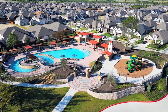 1224 Calebria Way, Fate, TX 75087 - aerial perspective of suburban area with a pool