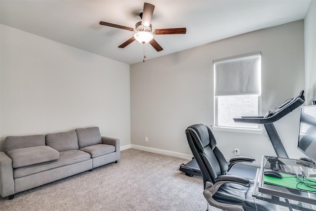 view of carpeted office space