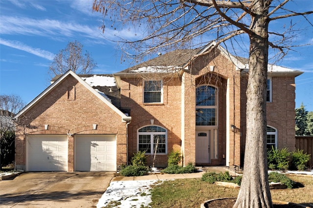 view of front property with a garage