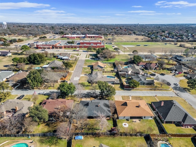 drone / aerial view with a residential view