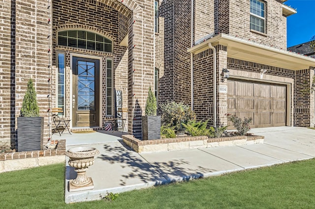 entrance to property with a garage