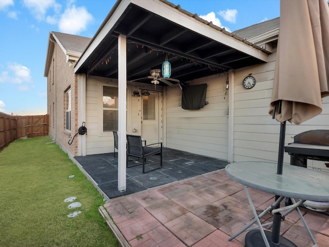 view of patio with a grill