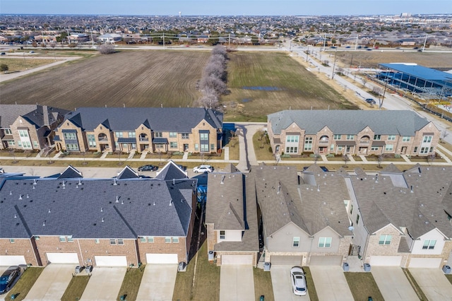 aerial view with a residential view