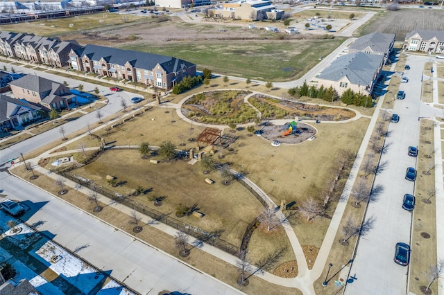 aerial view with a residential view