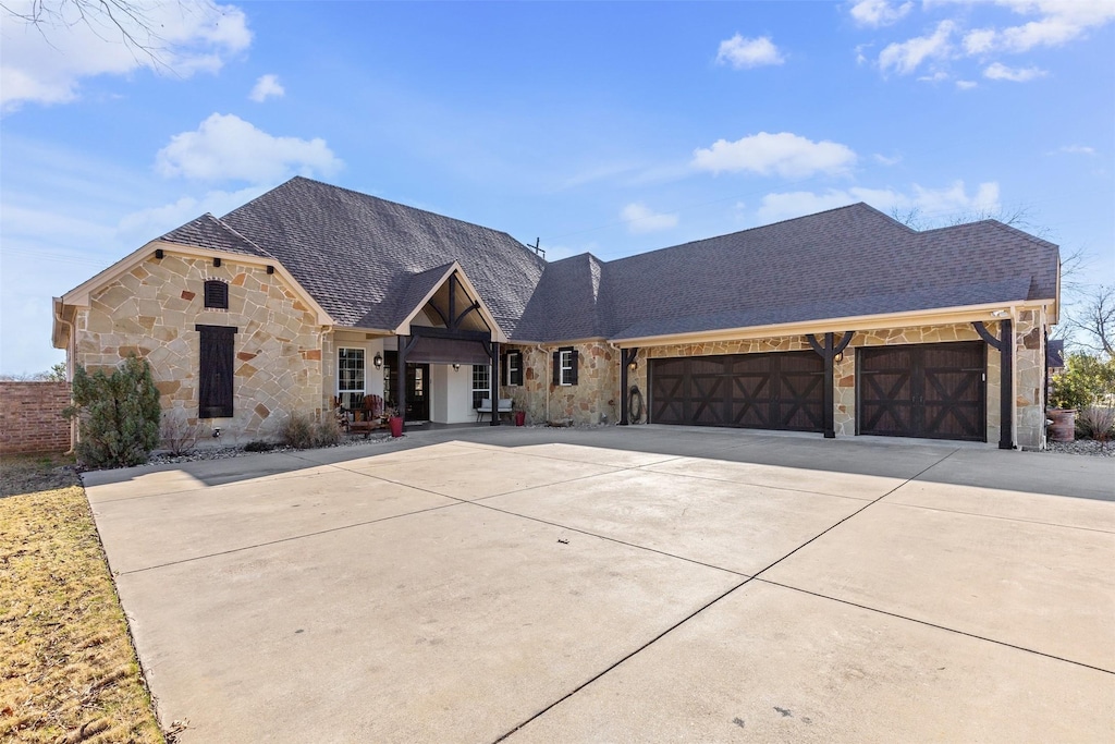 view of front of home with a garage