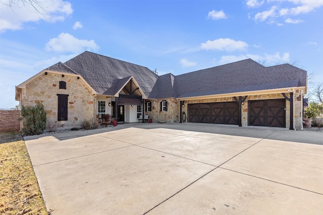 view of front of home with a garage